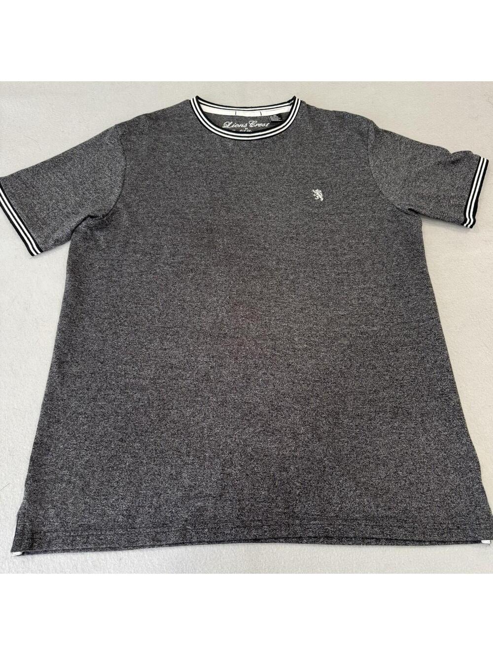 Lions Crest By English Laundry Tshirt Mens XL Gray/Black/White Short Sleeve